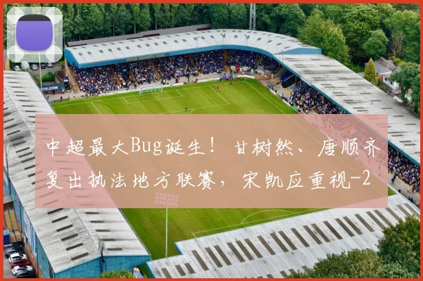 中超最大Bug诞生!甘树然、唐顺齐复出执法地方联赛,宋凯应重视